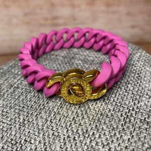 Rustic Cuff Purple/Gold Silicone Stretch Bracelet